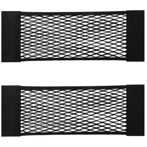 royaluxe - Autres rangements，Filet Coffre Voiture, Filet de Rangement de Coffre, Grande Taille 80 x 25 cm, Bouteilles, épicerie Noir 2Pcs