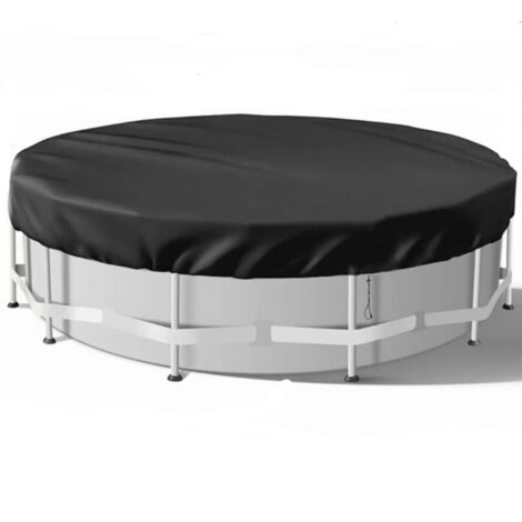 royaluxe -Bâche 4 Saisons pour Piscine Hors Sol, Bâche Protection pour Piscine, Couverture de Extéri Ronde Spa Baignoire idéale pour Garder Votre Piscine Propre (3 M, Noir)