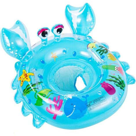 royaluxe -Bébé Siège de Piscine avec kit de Patch Anneau de Natation Enfant Bague De Natation Flottante Bouée Siège Gonflable pour Bébé pour 6 Mois-3 Ans Bleu