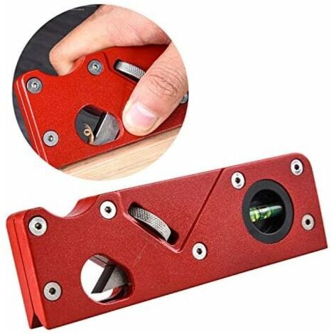 royaluxe - Biseauté à 45 degrés Rabot manuel pour le travail du bois avion de raboteuse en bois manuel en métal réglables, (rouge,1pcs)