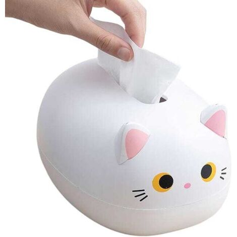 royaluxe - Boîte à mouchoirs mignonne, boîte de rangement créative pour serviettes à motif de chat  Boîte à -dents, porte-papier hygiénique de bureau