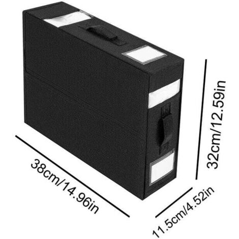 royaluxe - Boîte de rangement de draps, boîte de rangement de draps de garde-robe pliable, boîte de rangement de couette, noir 1 paquet