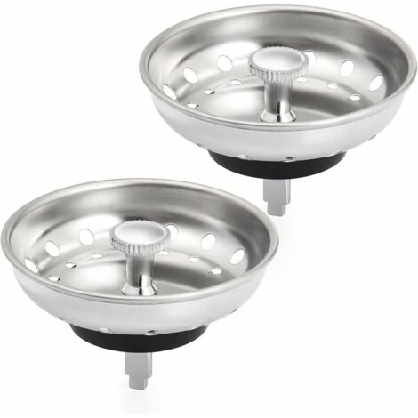royaluxe -Bouchon Evier Cuisine Inox- Filtre Evier Cuisine Universel (Dia: 80MM), Bonde Evier avec 18 Fentes, Grille Evier Cuisine Antiblocage, Panier pour Evier Inox Vidange Rapide