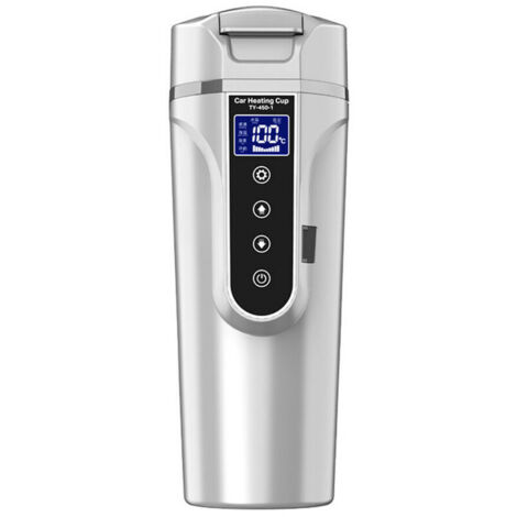 royaluxe -Bouilloire électrique à conservation de la chaleur pour véhicule 12,0 V Voiture 24 V Camion Chauffe-eau pour véhicule domestique Petits appareils électriques Bouilloire à écran LCD (Blanc)