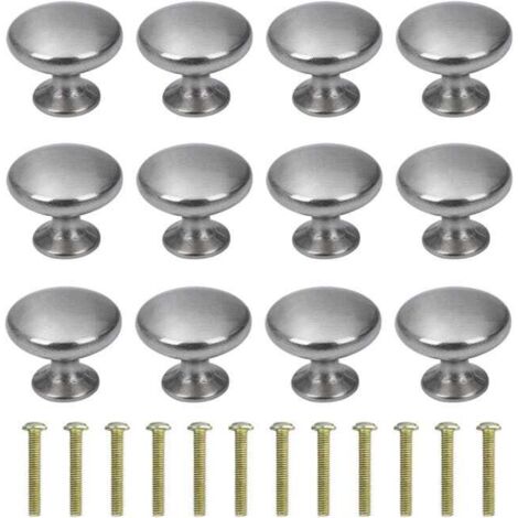 royaluxe - Boutons de Porte Rond Boutons de Tiroir 30mm Poignées de Tiroir avec Vis 12 Pièces