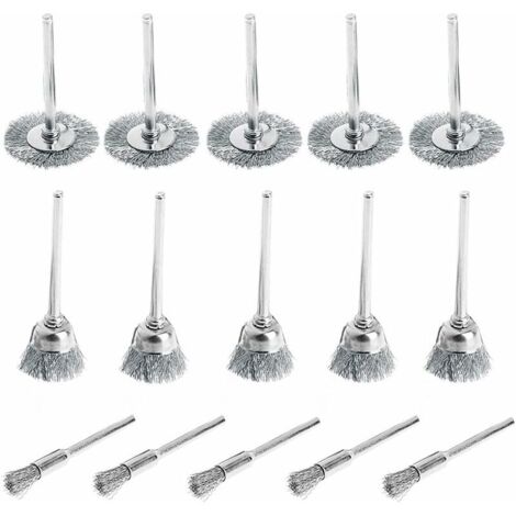 royaluxe - Brosse Metallique pour Perceuse 30 Pièces Brosse Metallique Circulaire Métalliques Fil Métallique Polissage Nettoyage Kit, Argent, 5mm/15mm/25mm-IRISF