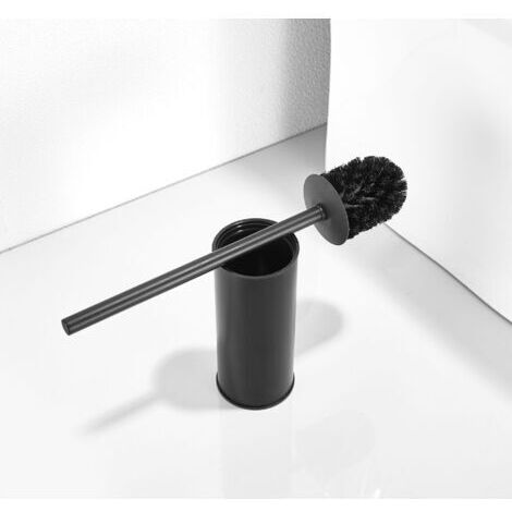 royaluxe -Brosse WC sur Pied en Acier Inoxydable pour décoration de Salle de Bain (Noir)