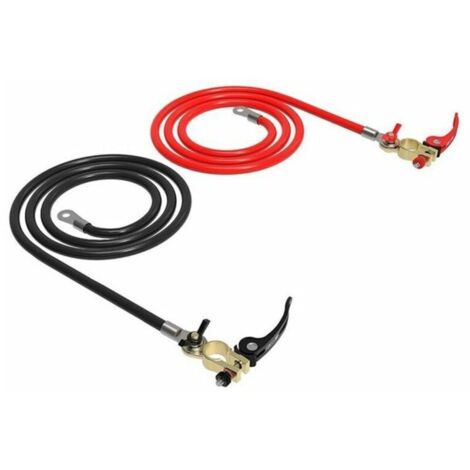 royaluxe -cable batterie 25mm2 Câble de Batterie 1m 2 câbles positifs et négatifs 25mm2 de cuivre pur et Batterie Bornes de Batterie Connects de Batterie - (1 pair)