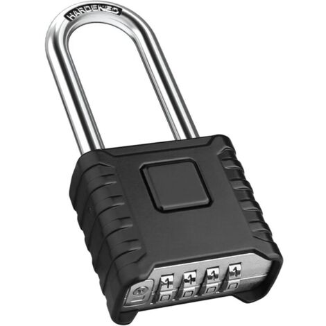 royaluxe -Cadenas à combinaison robustes pour l'extéri, [résistant aux intempéries] anse longue de 52 mm, grand cadenas à 4 chiffres avec anse en acier inoxydable 304 de 8 mm d'épaiss pour garage, éco