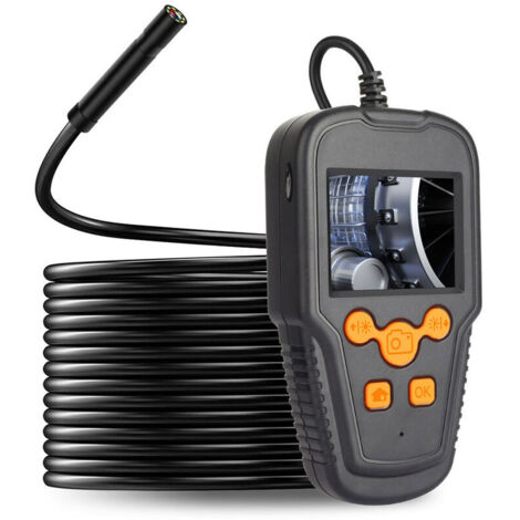 royaluxe -Caméra Endoscope 2,4 Pouces Écran LCD 1080P Haute Définition Objectif 8mm IP68 Endoscope Portable Endoscopes Numériques Domestiques Industriels avec 8 LED Lumière (Objectif 8mm et 2 mètres)