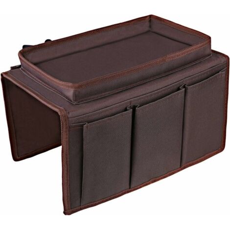 royaluxe - Canapé Accoudoir Organisateur avec Plateau, Canapé TV Support De Stockage À Distance pour Les Inclinables Collations Livre Smartphones Magzines Lunettes Câbles