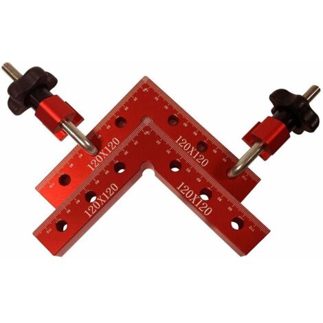 royaluxe - Carrés de positionnement à 90 degrés, surface anodisée de règle à angle droit en alliage d'aluminium 2 pièces avec 4 pinces, outils de menuisier pour boîtes, étagères et coins extérieurs ro