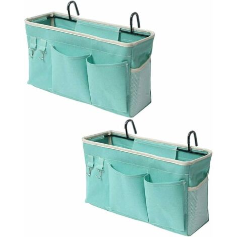 royaluxe - Chariot de chevet, lot de 2 organisateur de chevet caddie de rangement suspendu pour dortoirs, barrières de lit, lits d'hôpital superposés (vert)