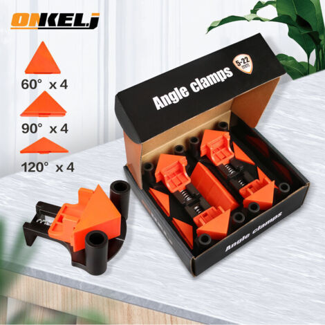 royaluxe -Clip à angle droit pour le travail du bois Fixat de cadre photo à 90 degrés Installat de poinçonnage-1pcs-Quatre paquets Clip à angle droit pour le travail du bois (boîte de coul)