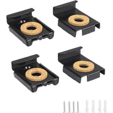 royaluxe - Clips de suspension pour miroir, clips de montage pour miroirs pour salles de bains, vestiaires et bureaux avec vis, 4 pièces