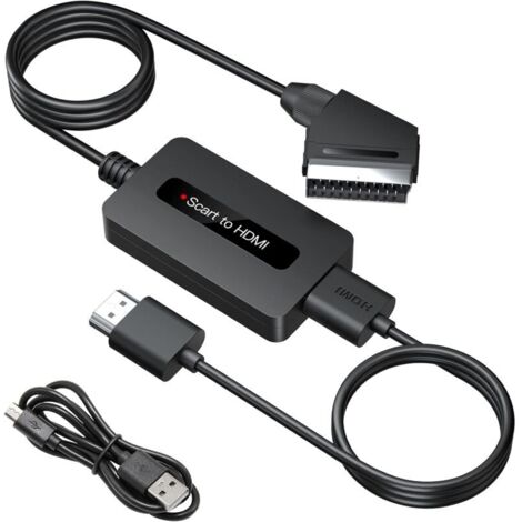 royaluxe -Convertisseur Péritel vers HDMI avec Câbles HDMI et Péritel, Convertisseur Scart vers HDMI, Adaptateur Péritel HDMI Sortie Full HD 720P/ 1080P