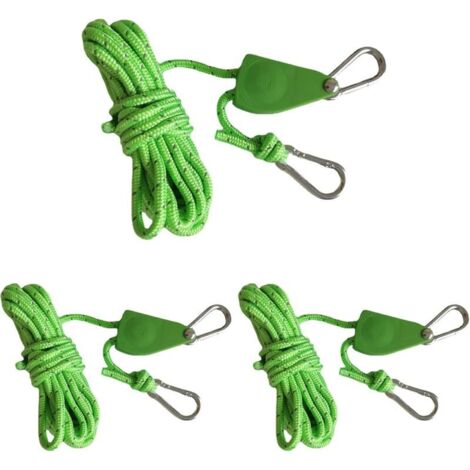 royaluxe -Corde de tente réfléchissante Corde de tente réfléchissante pour le camping Corde de tente pour le camping, 1/8 Epaiss de corde moyenne 4mm - Coque verte - 2.5m Corde réfléchissante verte av