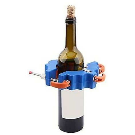 royaluxe -Coupe-bouteille manuel, outil de coupe de bouteille ronde, outil de bricolage en verre avec roue de coupe en carbure, coupe-vin en verre rond réglable-bleu,la durabilité