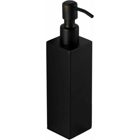 royaluxe - Distributeur de savon noir autoportant en acier inoxydable - Porte-savon de salle de bain (acier inoxydable (noir), carré)