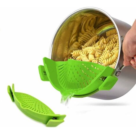 royaluxe - Égouttoir avec Clip en Silicone, Crépine Alimentaire de Cuisine, Taille Universelle vert