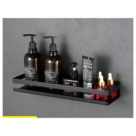 royaluxe - Étagère de douche en acier inoxydable sans perçage noir, étagère de douche paniers de douche d'angle étagères à suspendre étagère de salle de bain étagère murale étagère de salle de bain ét