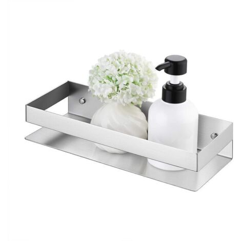 royaluxe -Étagère Douche Étagère Salle de Bain Acier Inoxydable SUS304 Panier Support Tablette 40 CM Murale Rangement Brossé
