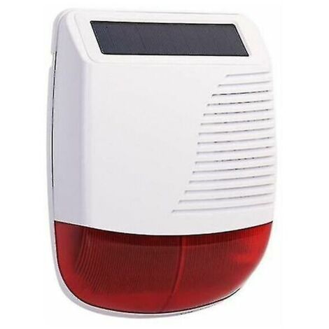 royaluxe -Extéri sans fil, à énergie solaire, flash de lumière stroboscopique, alarme de sirène