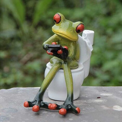 royaluxe - Figurine de grenouille - Petite figurine contemporaine faite à la main, pour jardin intérieur et extérieur, décoration de balcon