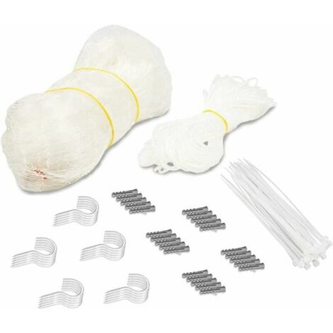 royaluxe - Filet de Protection Chat sans Percer Filets de Sécurité pour Chat Transparent. Crochets, Chevilles, Corde complète et Instructions de Fixation fournis.(8 x 3 m)