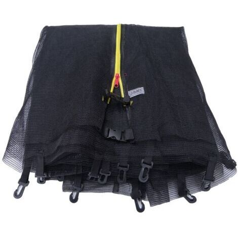 royaluxe -Filet de Sécurité Remplacement pour Trampoline, Filet de Trampoline de Sports de Plein Air pour Enfants avec Zip, Ø 244cm, Accessoires de Trampolines de Loisirs, Noir