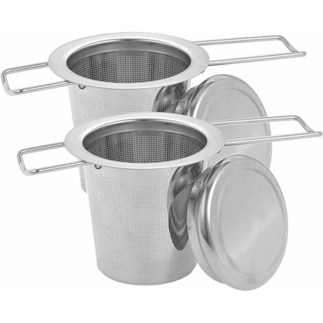 royaluxe - Filtres à Thé, 2 PCS Passoire à Thé en Acier Inoxydable à Long Manche, Adaptés Aux Tasses, Tasses et Pots de Céréales en Vrac argent，