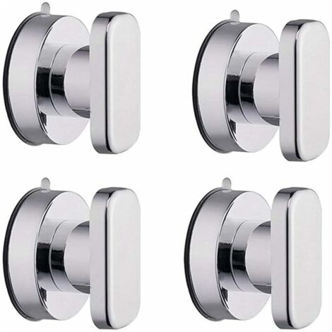 royaluxe - Forte Ventouse Tiroir Miroir en Verre Mur De Tuile Poignées Poignées Toilette Salle De Bains Porte en Verre Tirez Poignée Adsorbant et Boutons (4 Pièces)