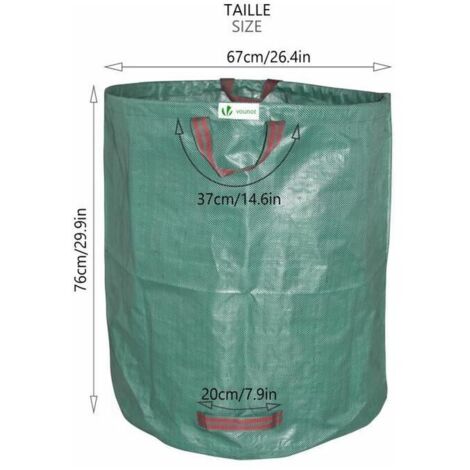 royaluxe - Garden Bag 272L Lot De 3 Sacs Xxl Pliants Et Réutilisables Extérieur