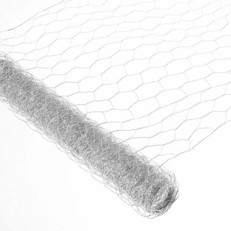 royaluxe - Grillage à Poule Grillage pour Jardin clôture en métal Galvanisé Maille Hexagonal Cloture pour Jardin Poulailler Barrière 35cm4 m Argent