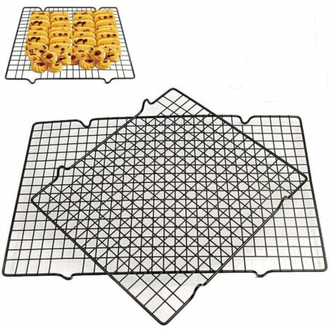 royaluxe - Grille de refroidissement à pâtisserie en acier inoxydable, grille à gâteau rectangulaire, grille de refroidissement antiadhésive/amortisseur et cuisson pour biscuits biscuits gâteau P