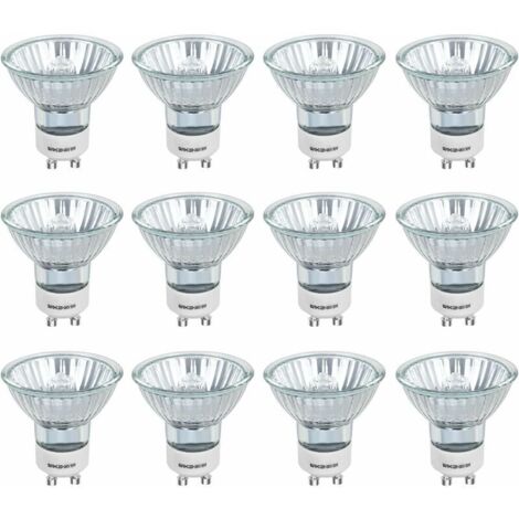 royaluxe -GU10 Ampoules Halogènes, Culot GU10,50W, 400lm, Blanc Chaud 2800K, 38° Faisceaux,Dimmable, Ampoules LED Spot avce Finition Verre pour l'éclairage de Piste Paysage Maison(12pcs GU10)