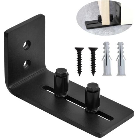 royaluxe -Guide Sol Porte Coulissante, Guide de plancher Porte, Rail de Sol Pour Porte De Grange, Guide Pour Le Sol du Support du Sol Coulissant Pour Montage Mural Réglable en Acier au Carbone