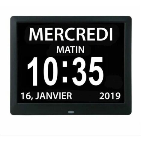 royaluxe -Horloge calendrier numérique One Piece 7 pouces avec date et he, horloge Alzheimer pour parents, machine de rappel de médicaments pour grands-parents et enfants Horloge Numérique Calendrier