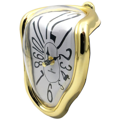 royaluxe - Horloge déformée surréaliste Numérisation silencieuse Montre de fusion Horloge sur pied Décoration de cadeau