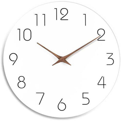 royaluxe -Horloge murale en bois massif horloge en bois naturel 10 pouces mouvement silencieux pendule murale silencieuse style moderne simple salon chambre cuisine