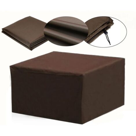 royaluxe - Housse Bâche Salon de Jardin Housse Imperméable pour Salon de Jardin Tissu Oxford 400D pour Tables et Chaises Canapés 126x126x74cm, Marron