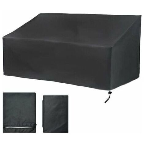 royaluxe -Housse Banc de Jardin 2 Places, Housse Banc Exteri Patio Anti-poussière, Anti-UV, Étanche, Coupe-Vent, Tissu Oxford, Housse de Protection pour Canapé (134x66x89cm)