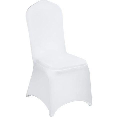 royaluxe -Housse de chaise blanche, housse de chaise en polyester spandex, housse de canapé élastique adaptée au mariage, fête, restaurant, banquet, housse de chaise avant plate