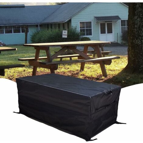 royaluxe - Housse De Meuble, Housse Salon De Jardin en Tissu Oxford 600D, Bache De Table De Jardin avec Boucle Coupe-Vent Et Revêtement en PU Et Sac De Rangement pour Canapés Et Chaises (123  123  74c