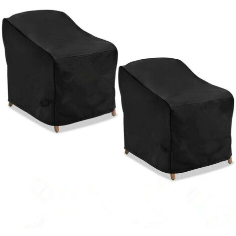 royaluxe - Housse de Mobilier de Jardin 2 Pcs , Housse de Protection pour Meuble en Tissu Oxford Hydrofuge 210D avec Lacet et Boucle Housse Étanche de Chaise d'Extérieur Empilable(383130)