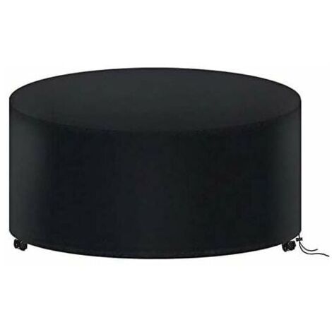 royaluxe - Housse de Protection Table Ronde de Jardin 128 X 71CM, Housse Salon de Jardin Imperméable, 420D Oxford Bache Protection Table Exterieur Ronde，noir, une pièce,