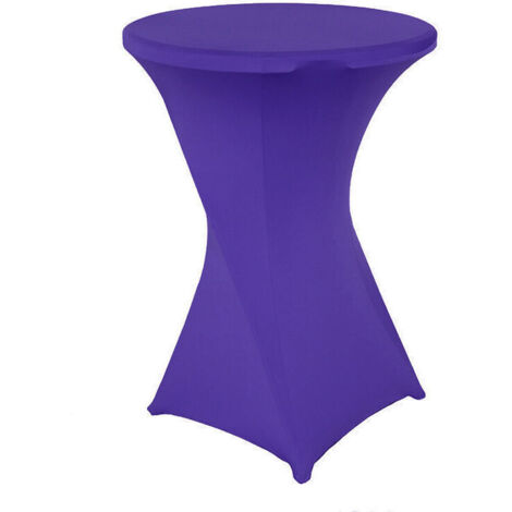 royaluxe - Housse de Table de bistrot - Mange Debout - Deco Cocktail - Stretch Spandex (violet foncé)