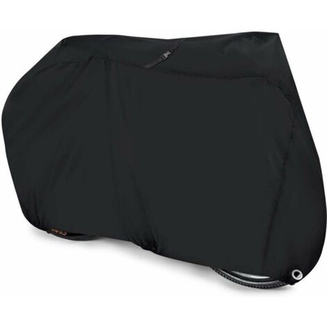 royaluxe -Housse de vélo Housse de pluie imperméable en nylon 190T Protection contre la pluie UV Housse anti-poussière robuste pour VTT, vélo de route avec sac de rangement verrouillable (noir)