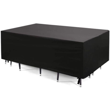 royaluxe - Housse Salon de Jardin, Couverture Bâche Etanche de Protection 420D pour Table/Meuble, Imperméable, Anti-UV, Poussière,Vieillissement, Déchirure（noir）