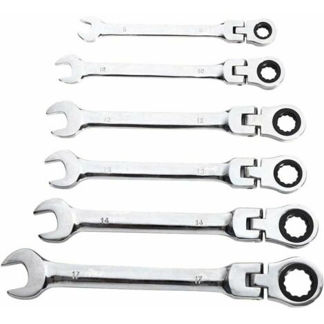 royaluxe -Jeu de clés à cliquet Clé mixte - Clé à cliquet 6 pièces Clé dynamométrique 8 10 12 13 14 17mm，Outils de maintenance